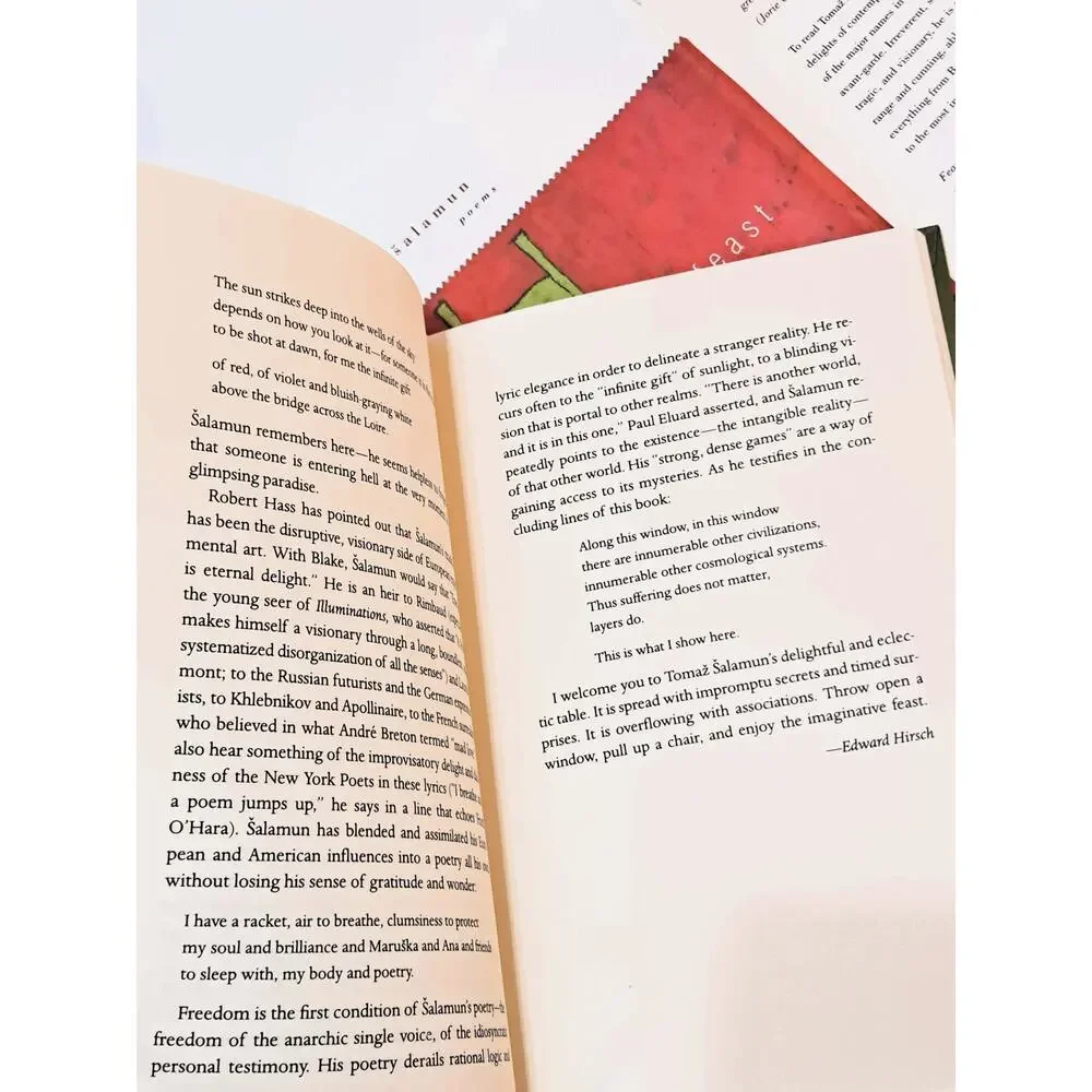 Feast: Poems of Tomaž Šalamun (2000 1st English Ed. HC in DJ)